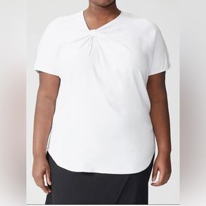 Universal Standard Mackaya Luxe Twill Knot Top - White M